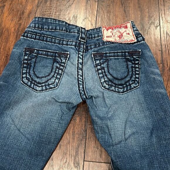 True Religion made in USA Johnny super t size 24 by 33 jeans chunky stitching - Picture 7 of 11